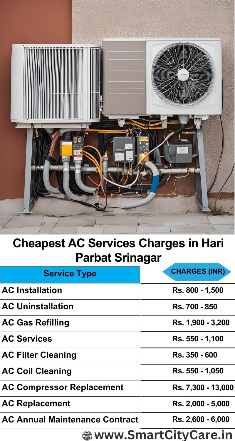 AC Services charges list in  Hari Parbat, Srinagar