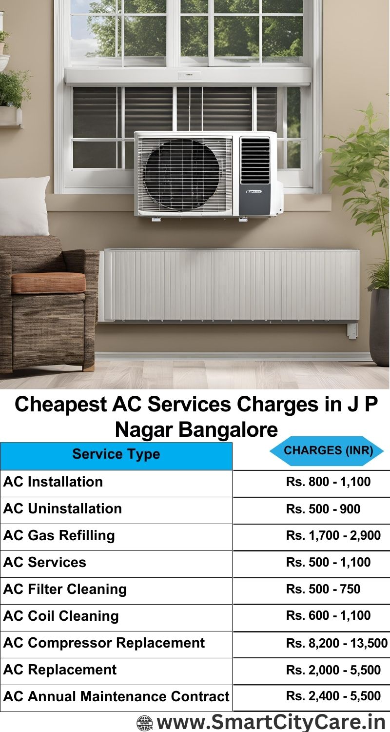 AC Services charges list in  J. P. Nagar, Bangalore