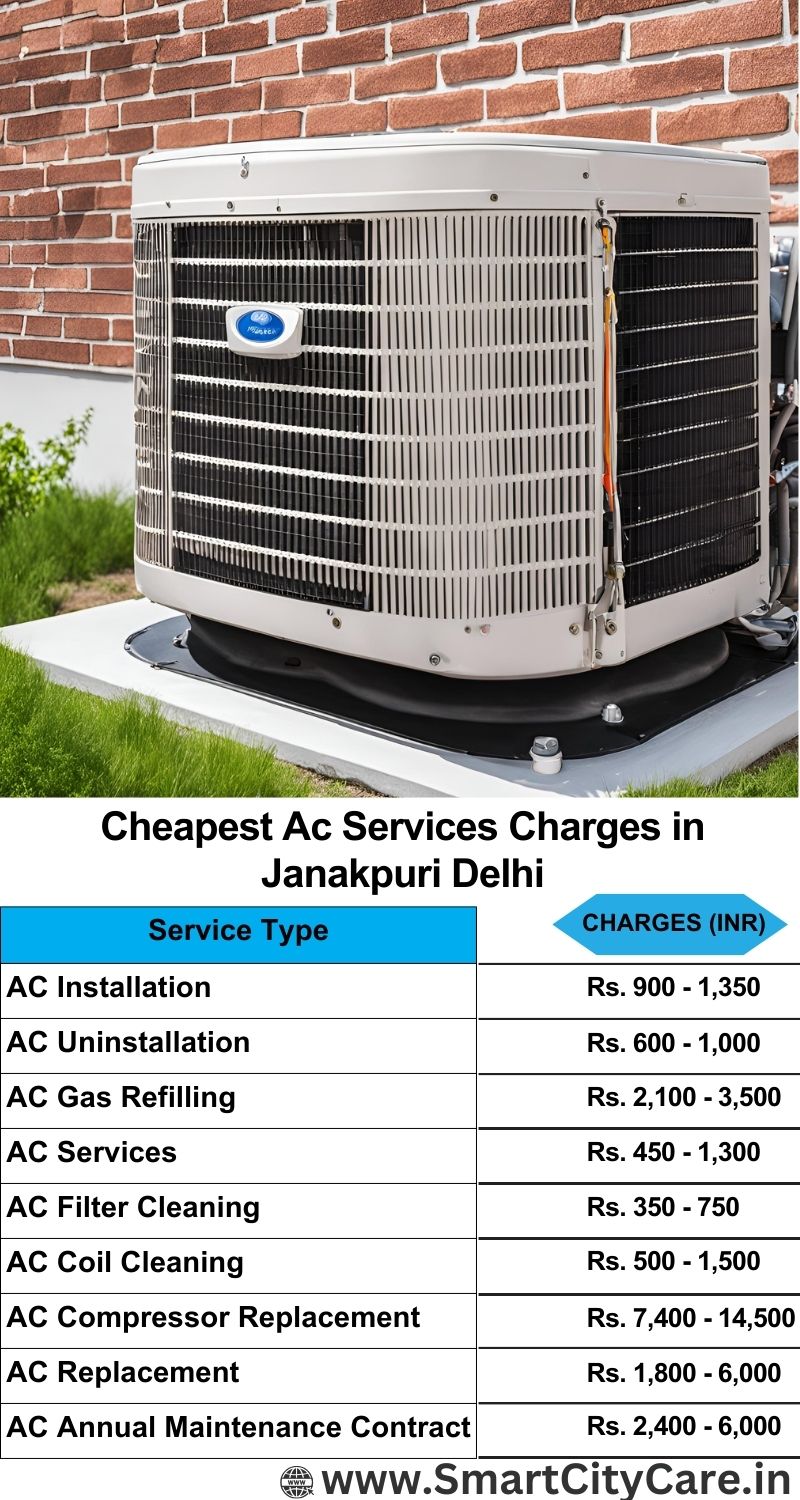 AC Services charges list in  Janakpuri, Delhi