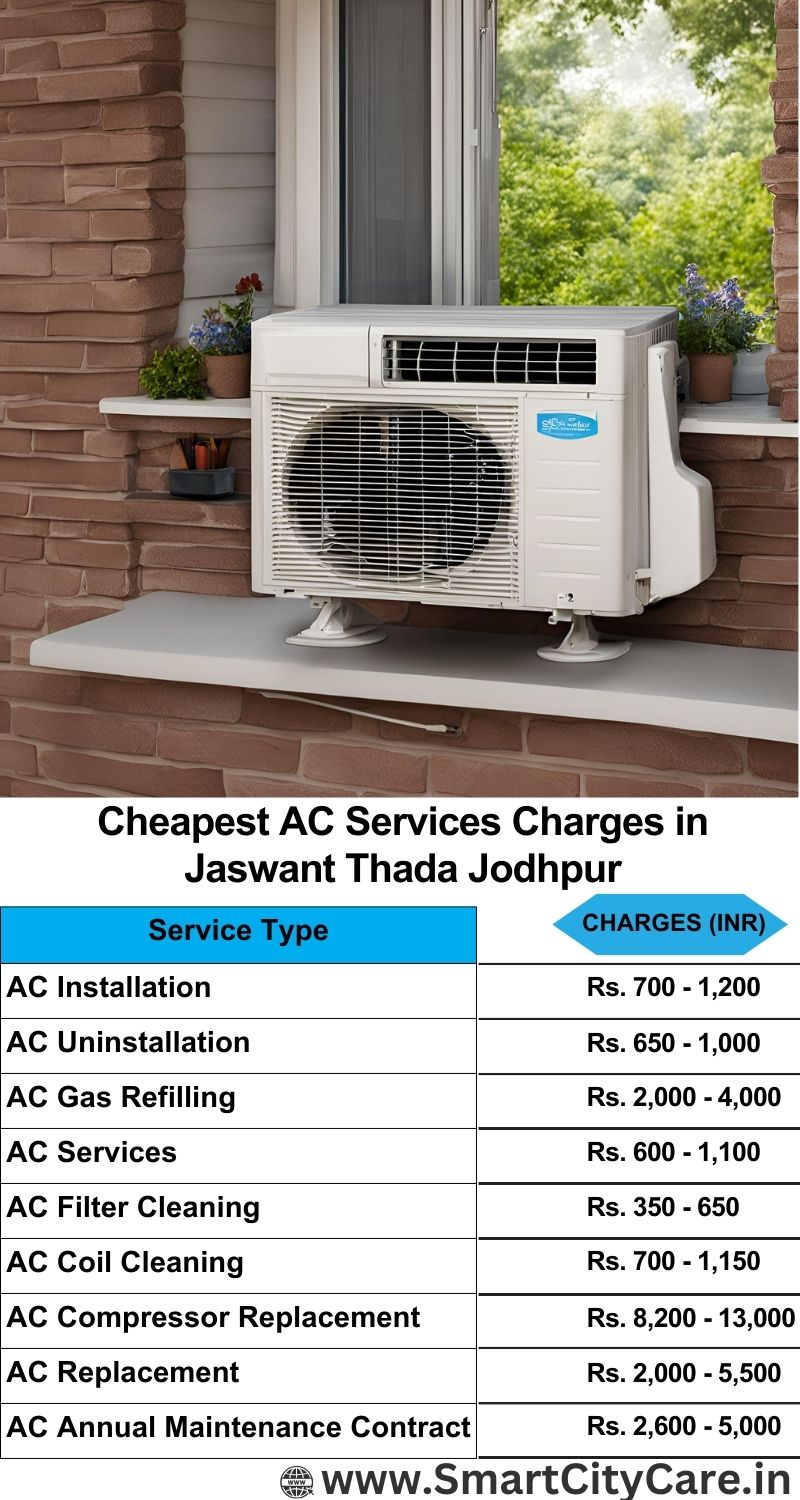 AC Services charges list in  Jaswant Thada, Jodhpur