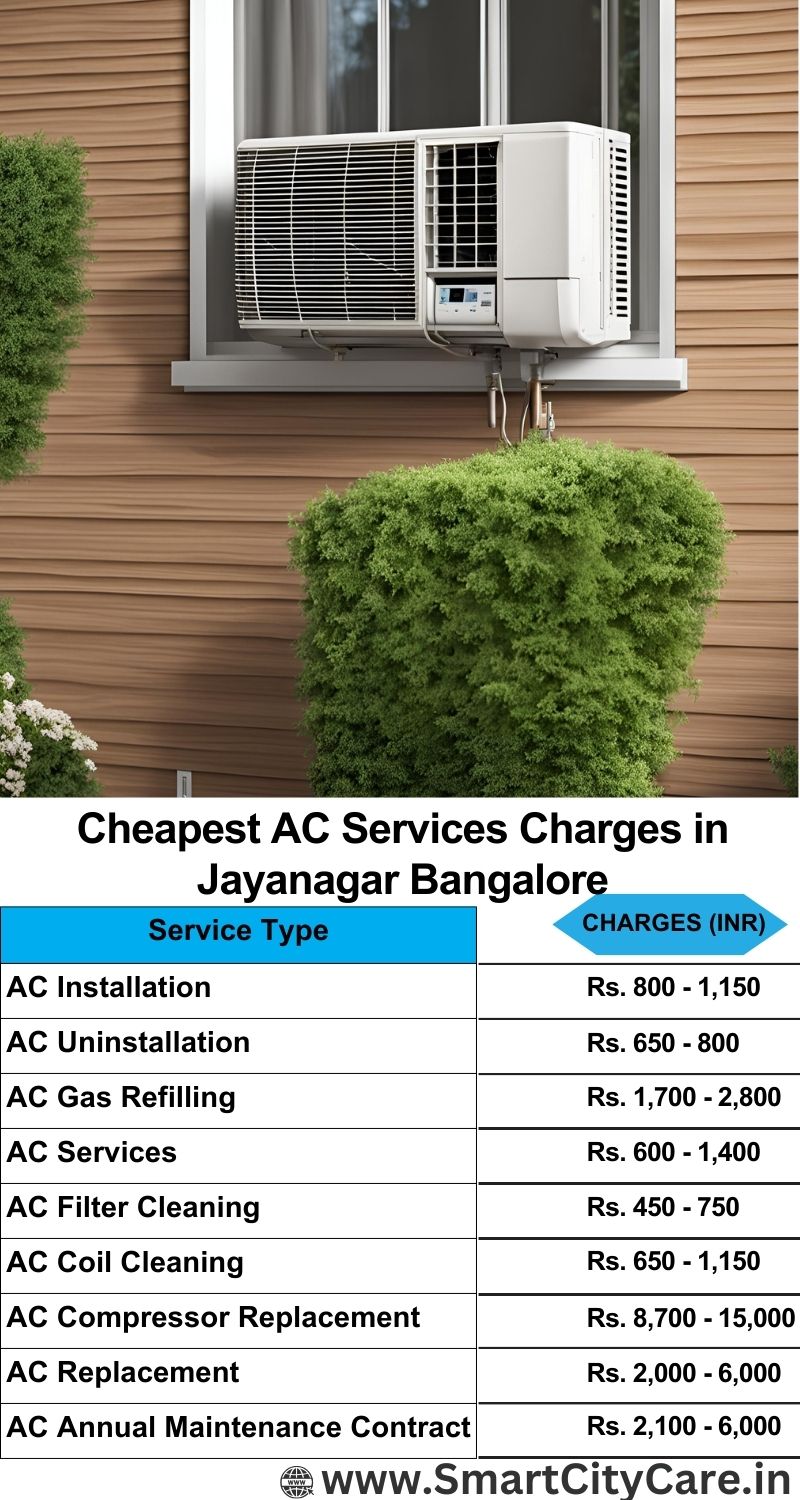 AC Services charges list in  Jayanagar, Bangalore