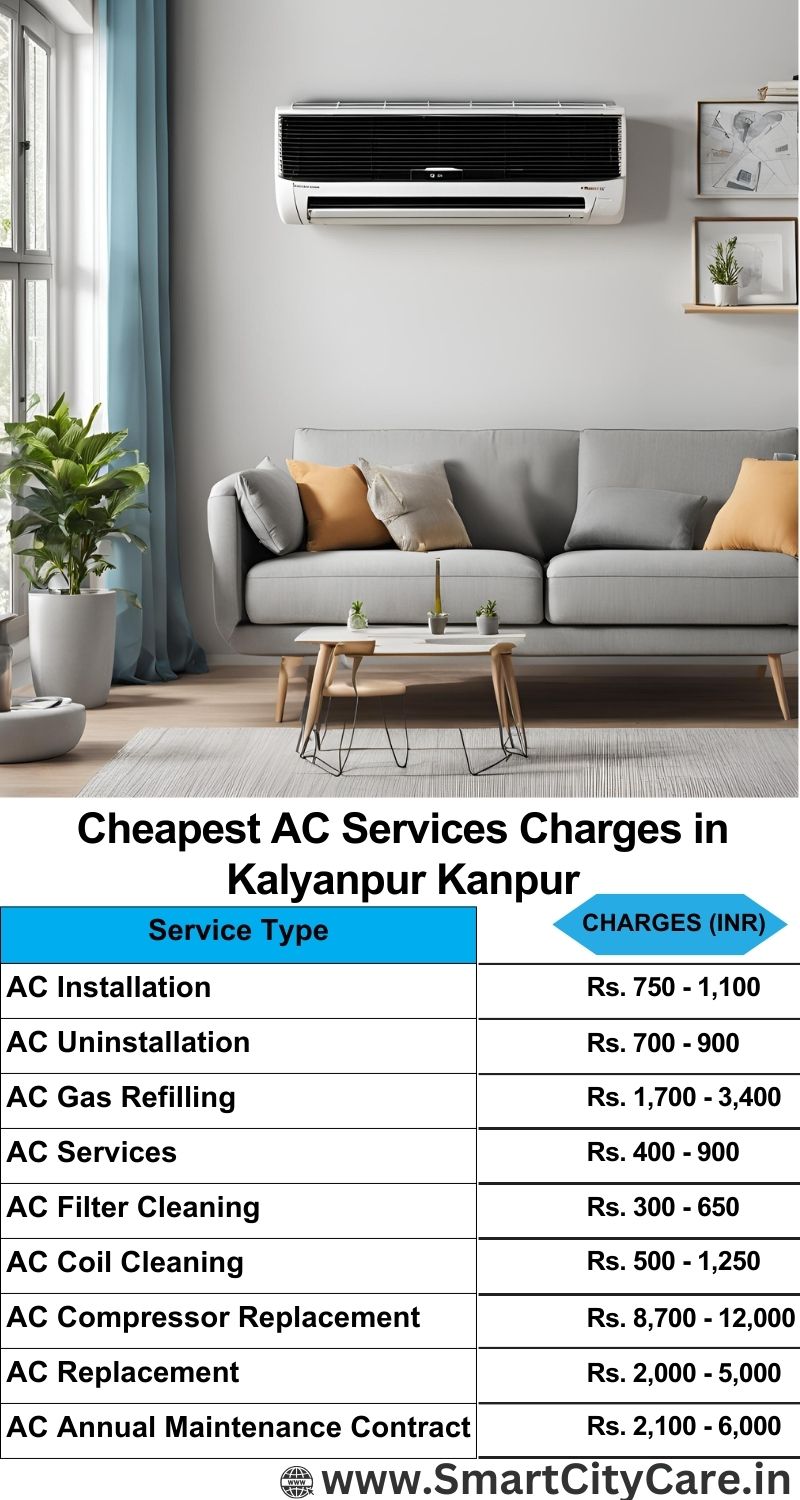 AC Services charges list in  Kalyanpur, Kanpur