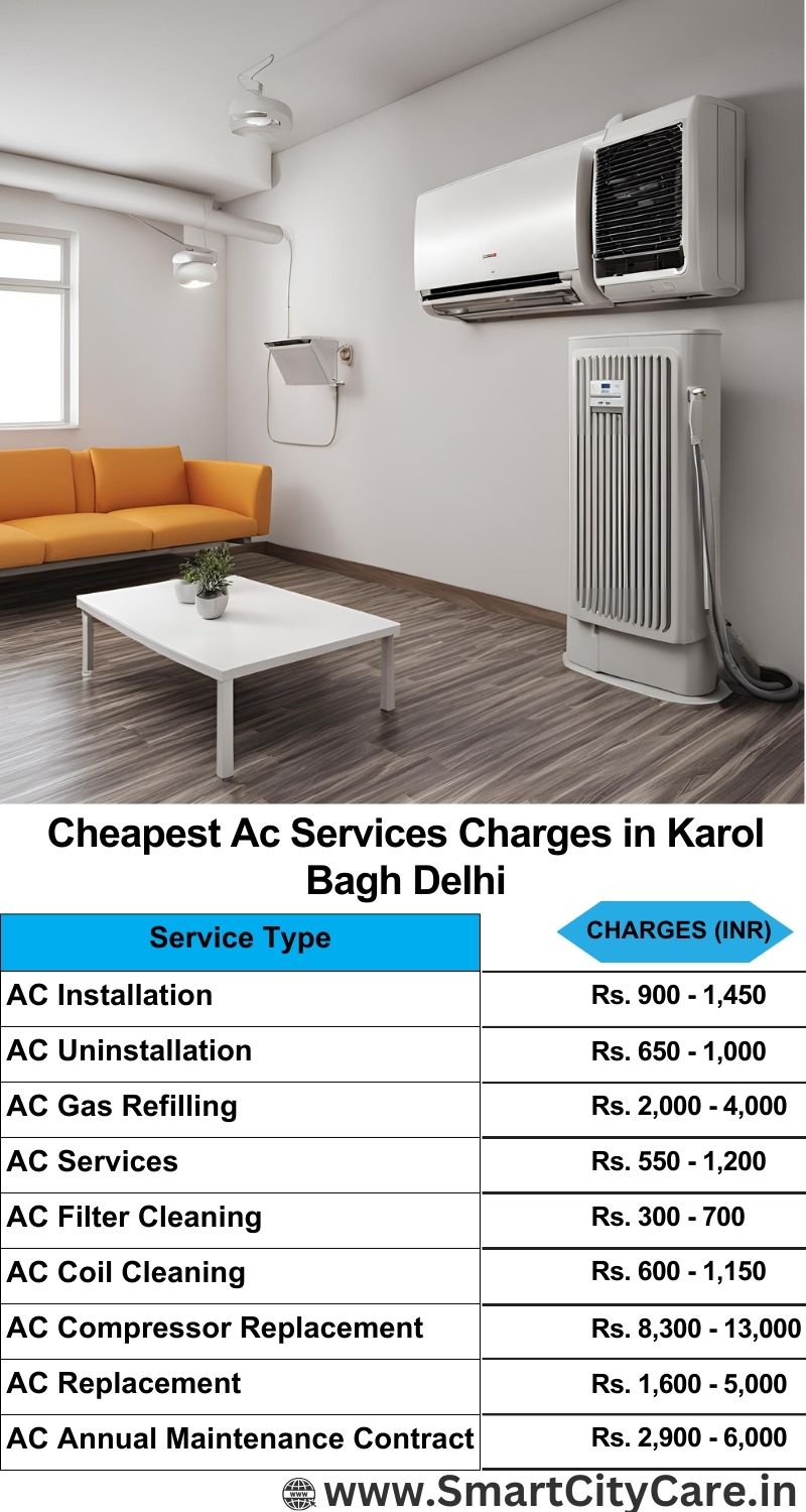 AC Services charges list in  Karol Bagh, Delhi