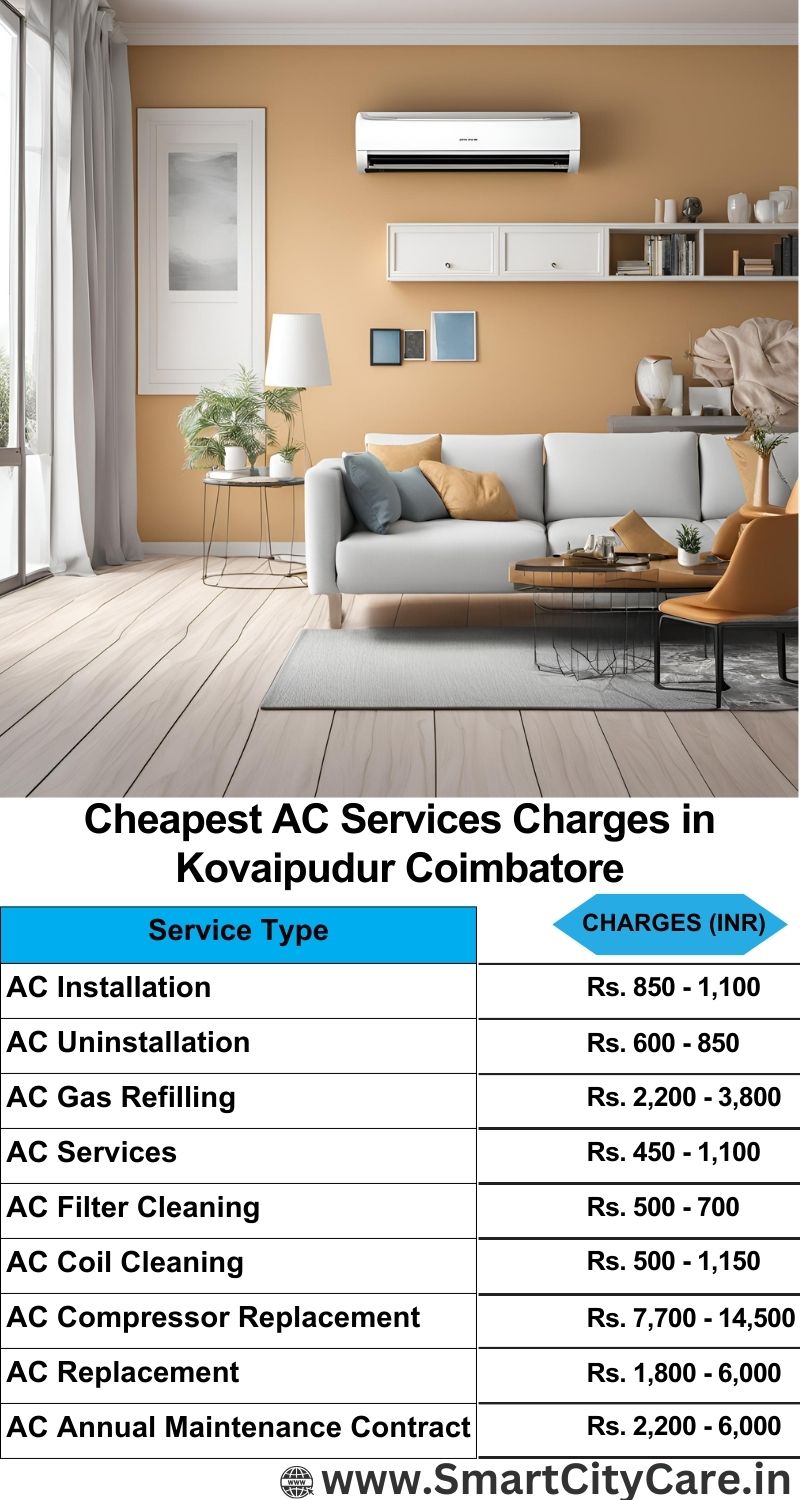 AC Services charges list in  Kovaipudur, Coimbatore