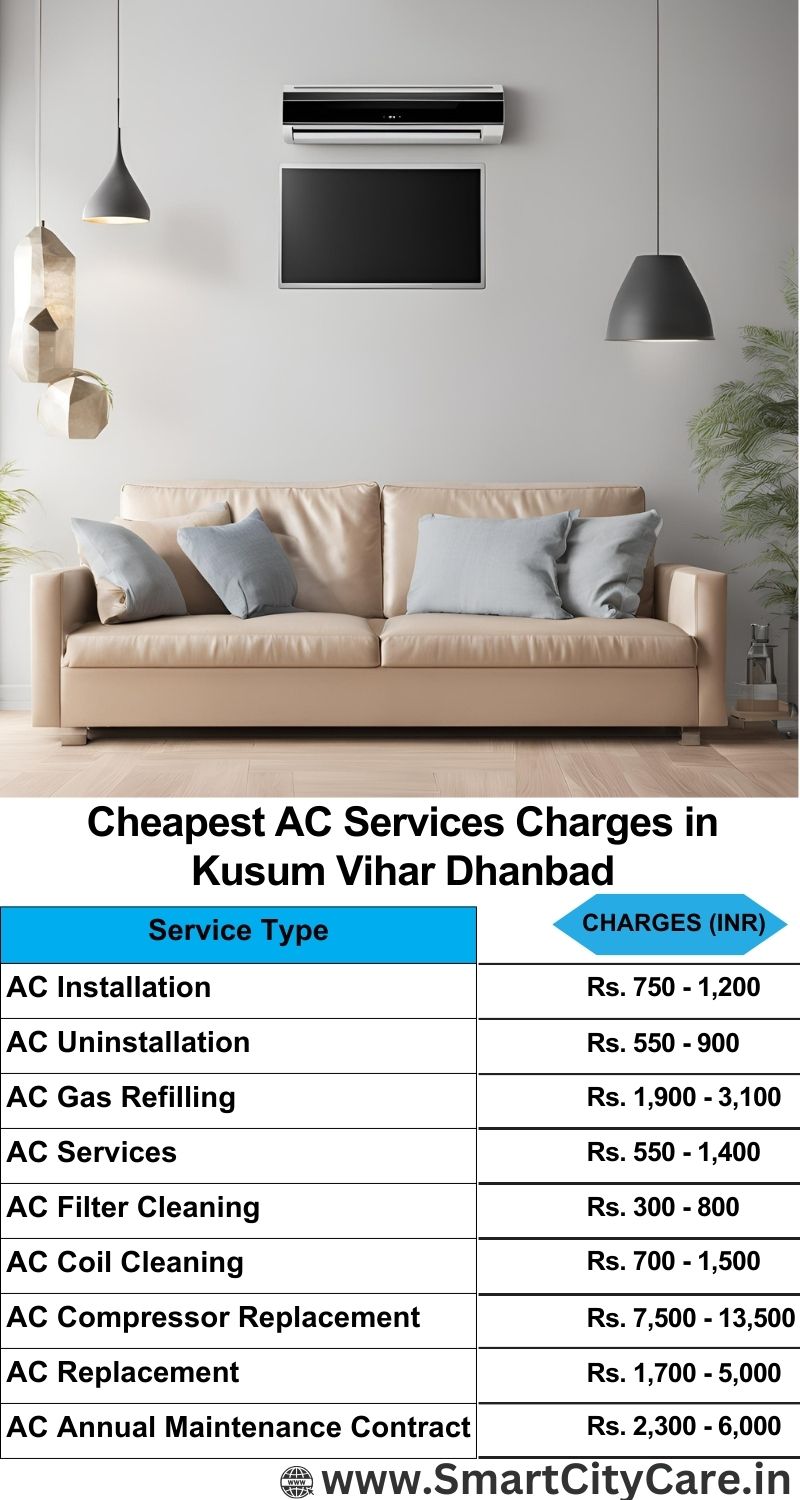 AC Services charges list in  Kusum Vihar, Dhanbad