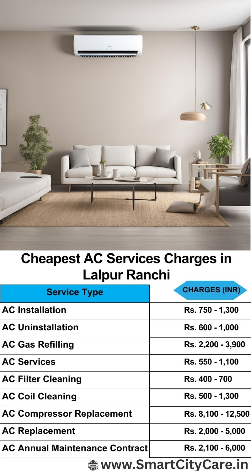 AC Services charges list in  Lalpur, Ranchi