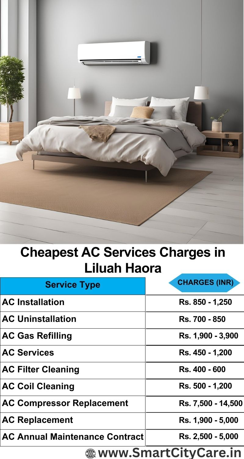 AC Services charges list in  Liluah, Haora