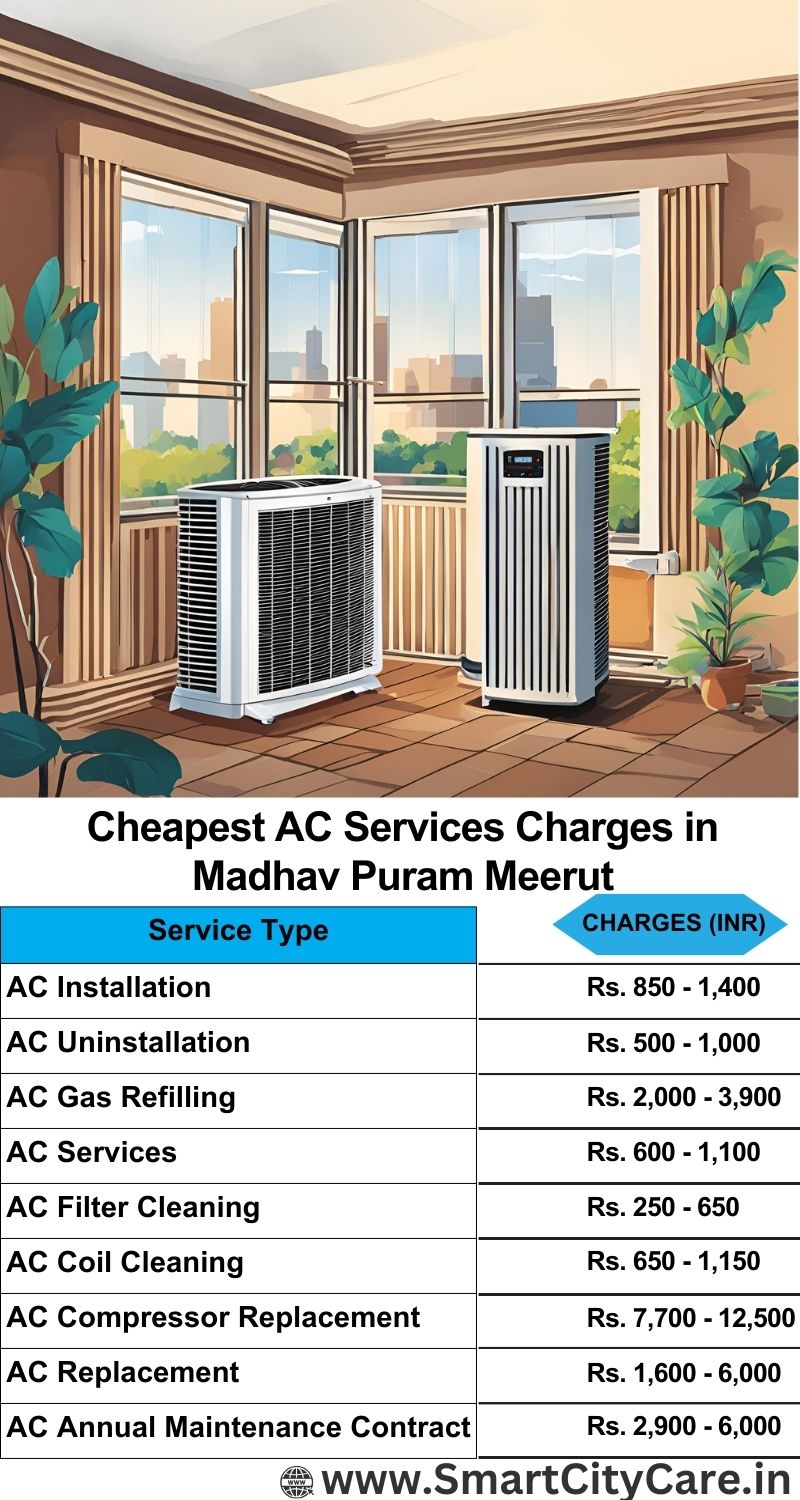 AC Services charges list in  Madhav Puram, Meerut