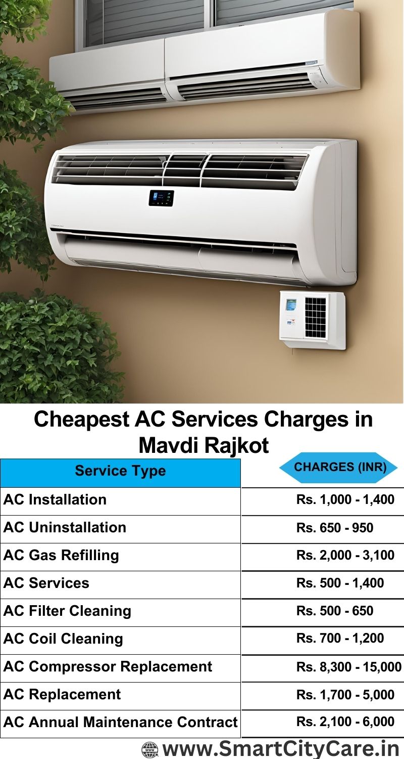 AC Services charges list in Mavdi, Rajkot