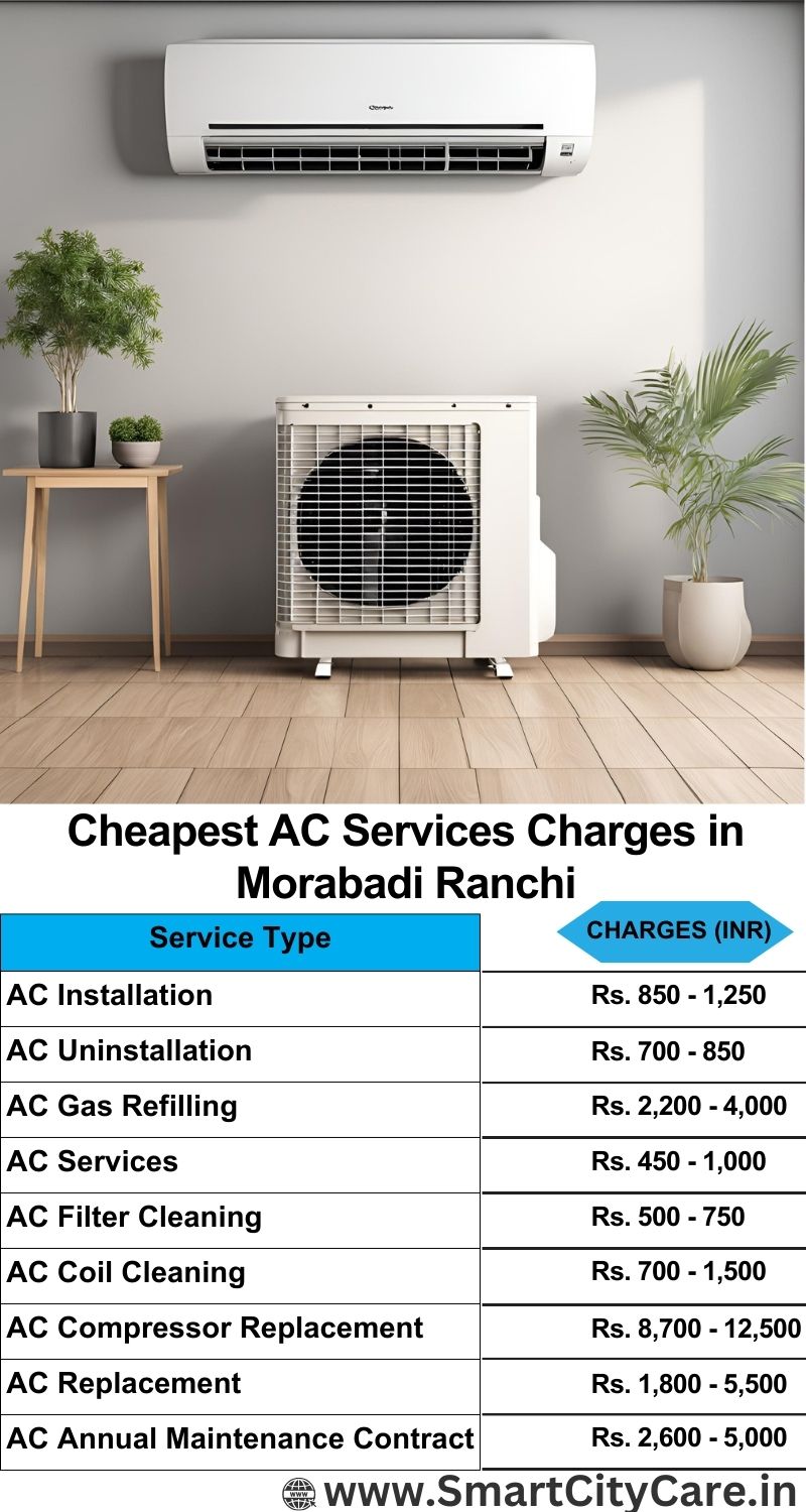 AC Services charges list in  Morabadi, Ranchi