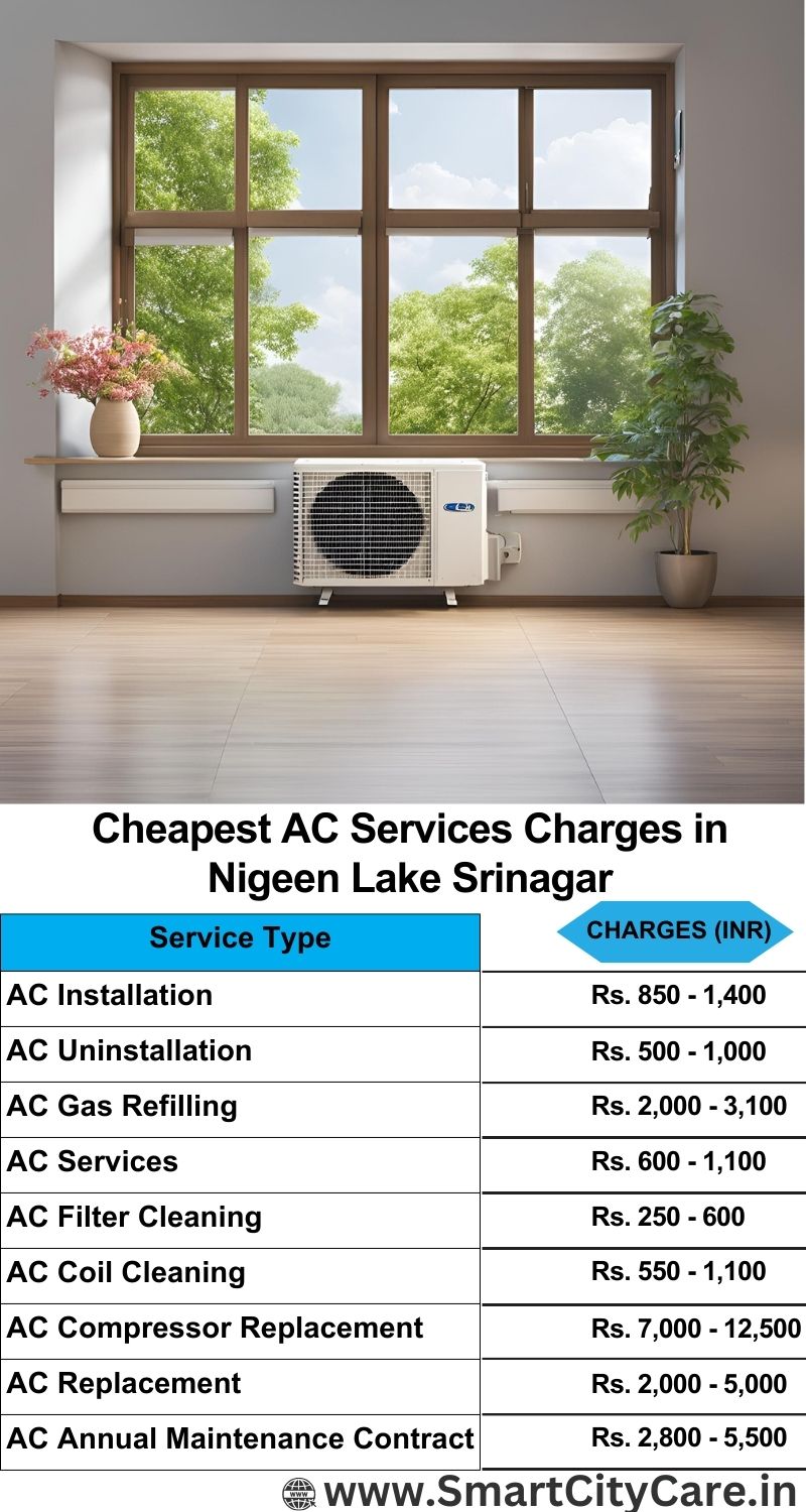 AC Services charges list in  Nigeen Lake, Srinagar