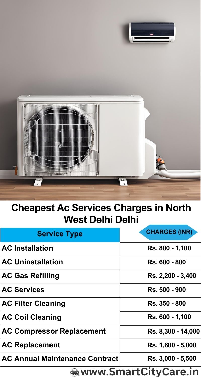 AC Services charges list in  North West Delhi, Delhi