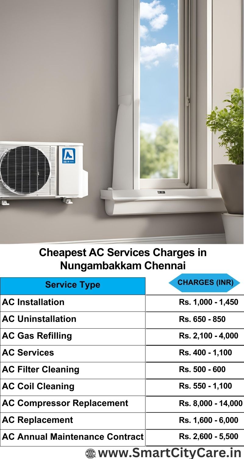 AC Services charges list in  Nungambakkam, Chennai