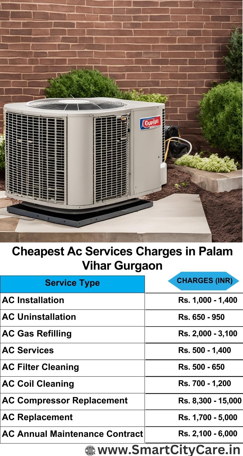 AC Services charges list in  Palam Vihar, Gurgaon