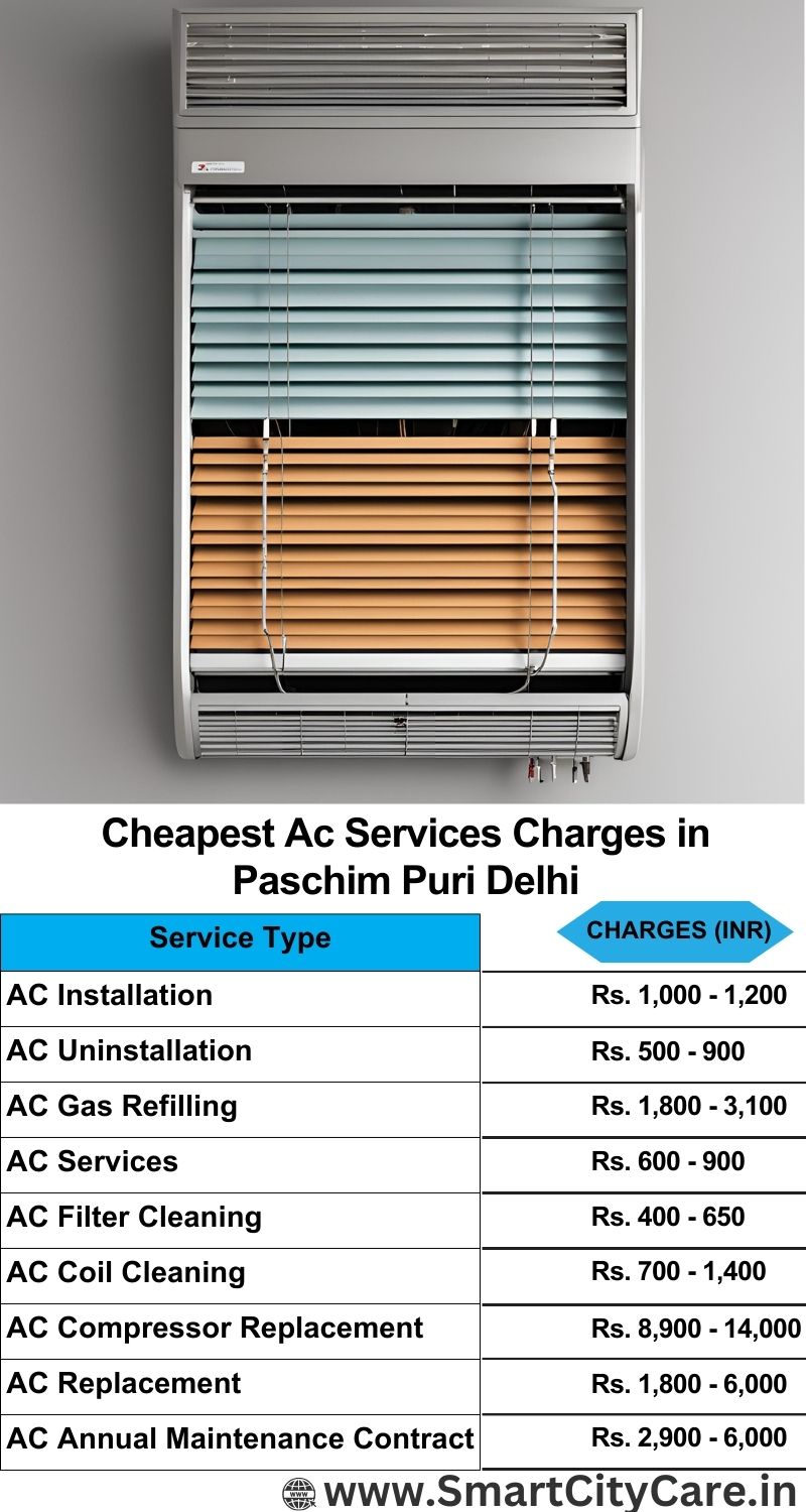 AC Services charges list in  Paschim Puri, Delhi