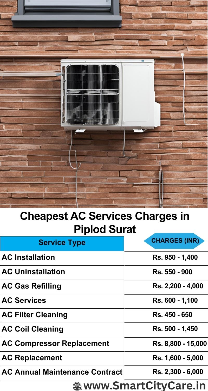 AC Services charges list in  Piplod, Surat