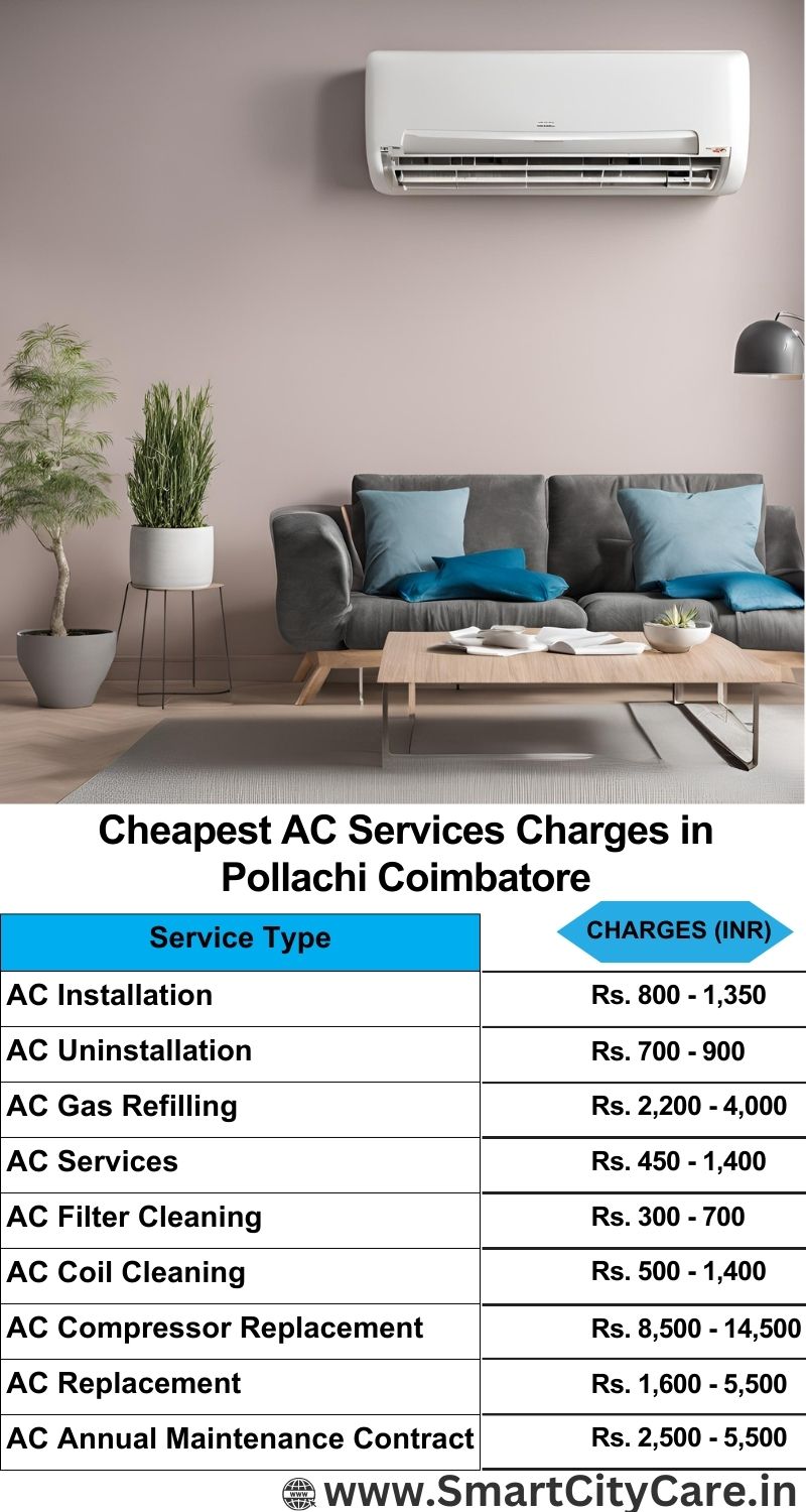 AC Services charges list in  Pollachi, Coimbatore