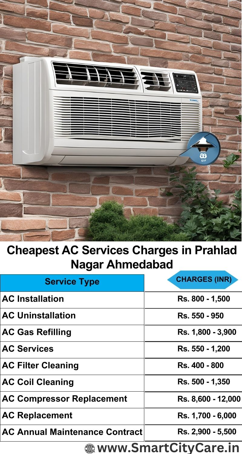 AC Services charges list in Prahlad Nagar, Ahmedabad