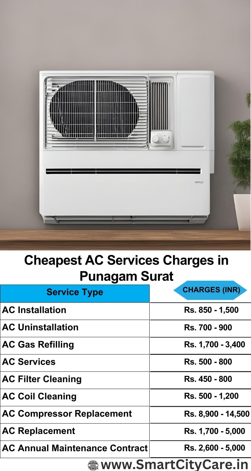 AC Services charges list in  Punagam, Surat