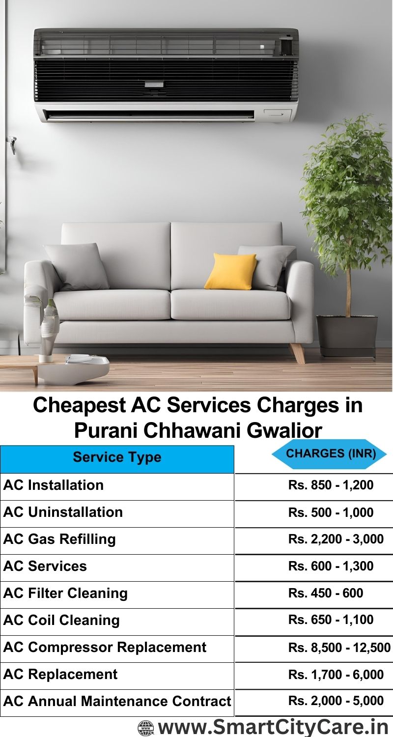 AC Services charges list in  Purani Chhawani, Gwalior