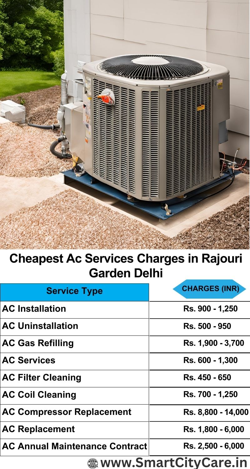 AC Services charges list in  Rajouri Garden, Delhi