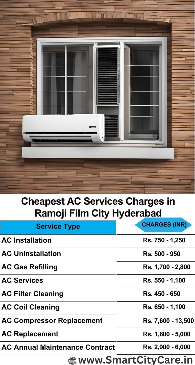AC Services charges list in Ramoji Film City, Hyderabad