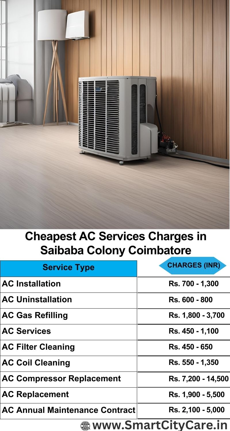 AC Services charges list in  Saibaba Colony, Coimbatore