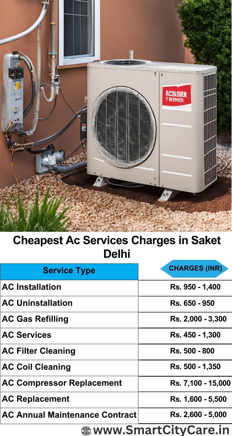 AC Services charges list in  Saket, Delhi