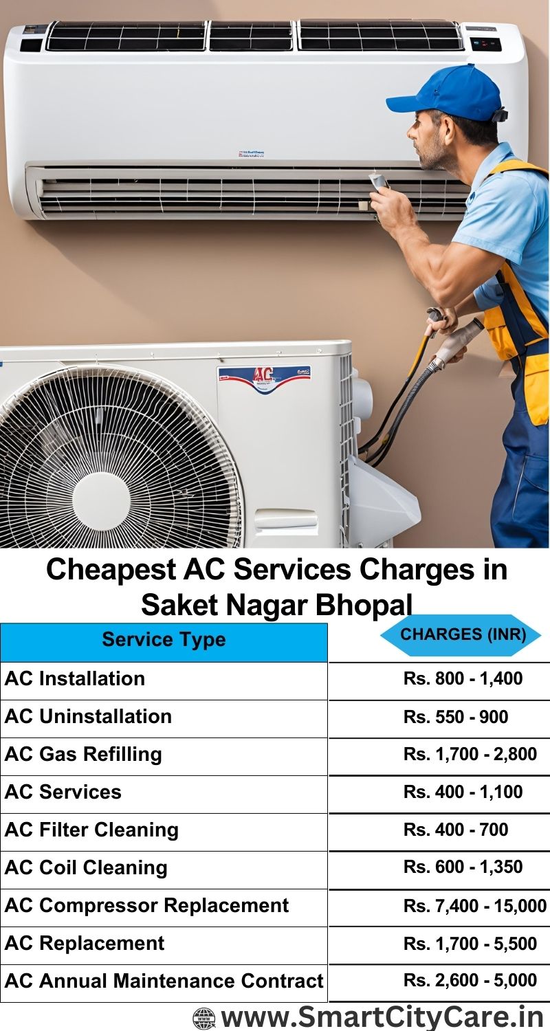 AC Services charges list in  Saket Nagar, Bhopal