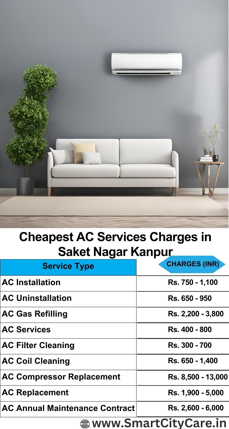 AC Services charges list in  Saket Nagar, Kanpur