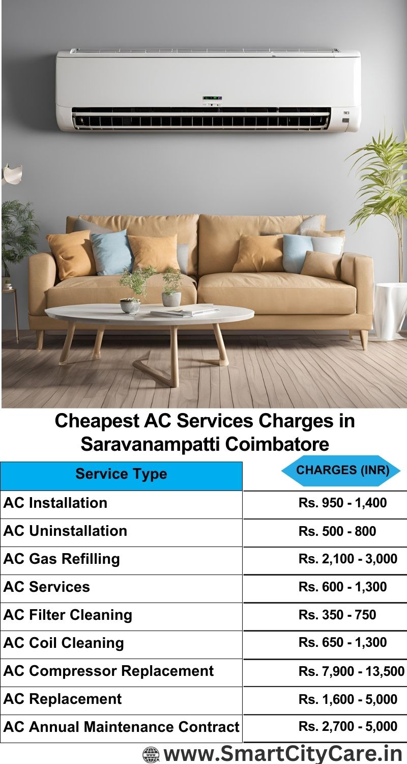 AC Services charges list in  Saravanampatti, Coimbatore