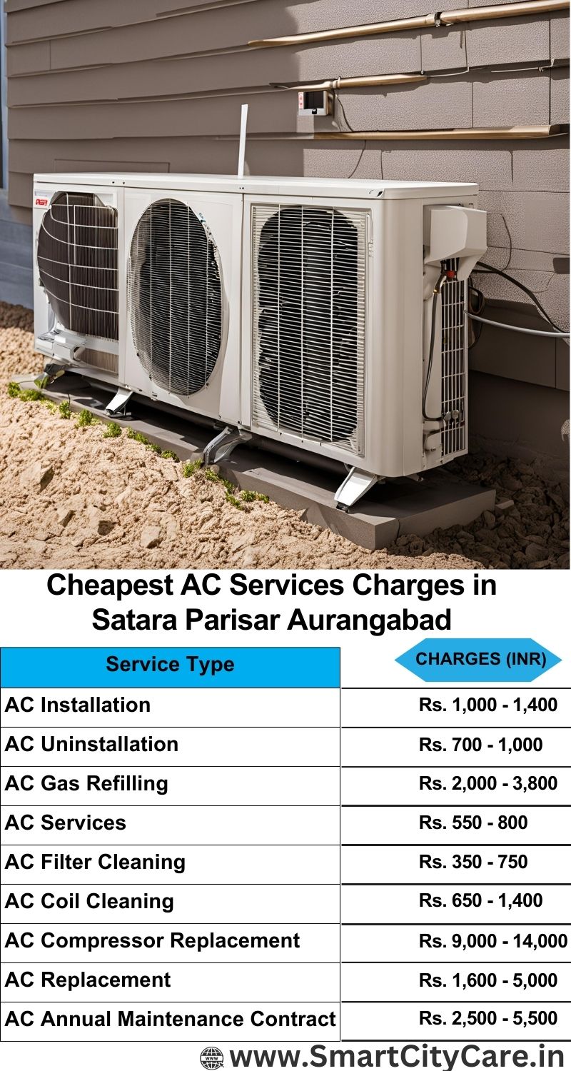 AC Services charges list in Satara Parisar, Aurangabad