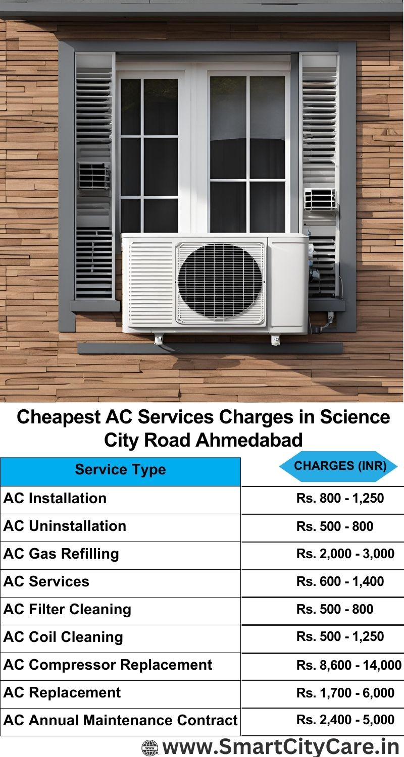 AC Services charges list in Science City Road, Ahmedabad