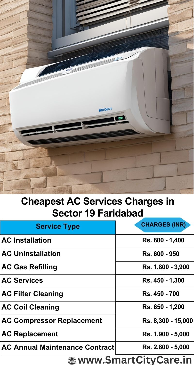 AC Services charges list in  Sector 19, Faridabad