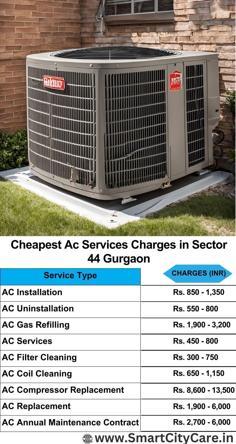 AC Services charges list in Sector 44, Gurgaon