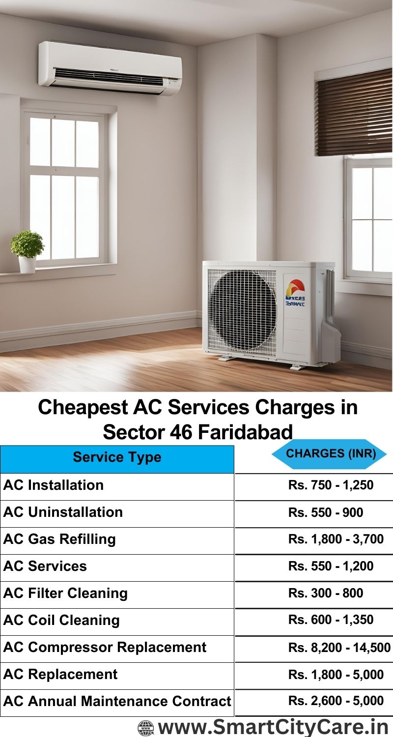 AC Services charges list in  Sector 46, Faridabad