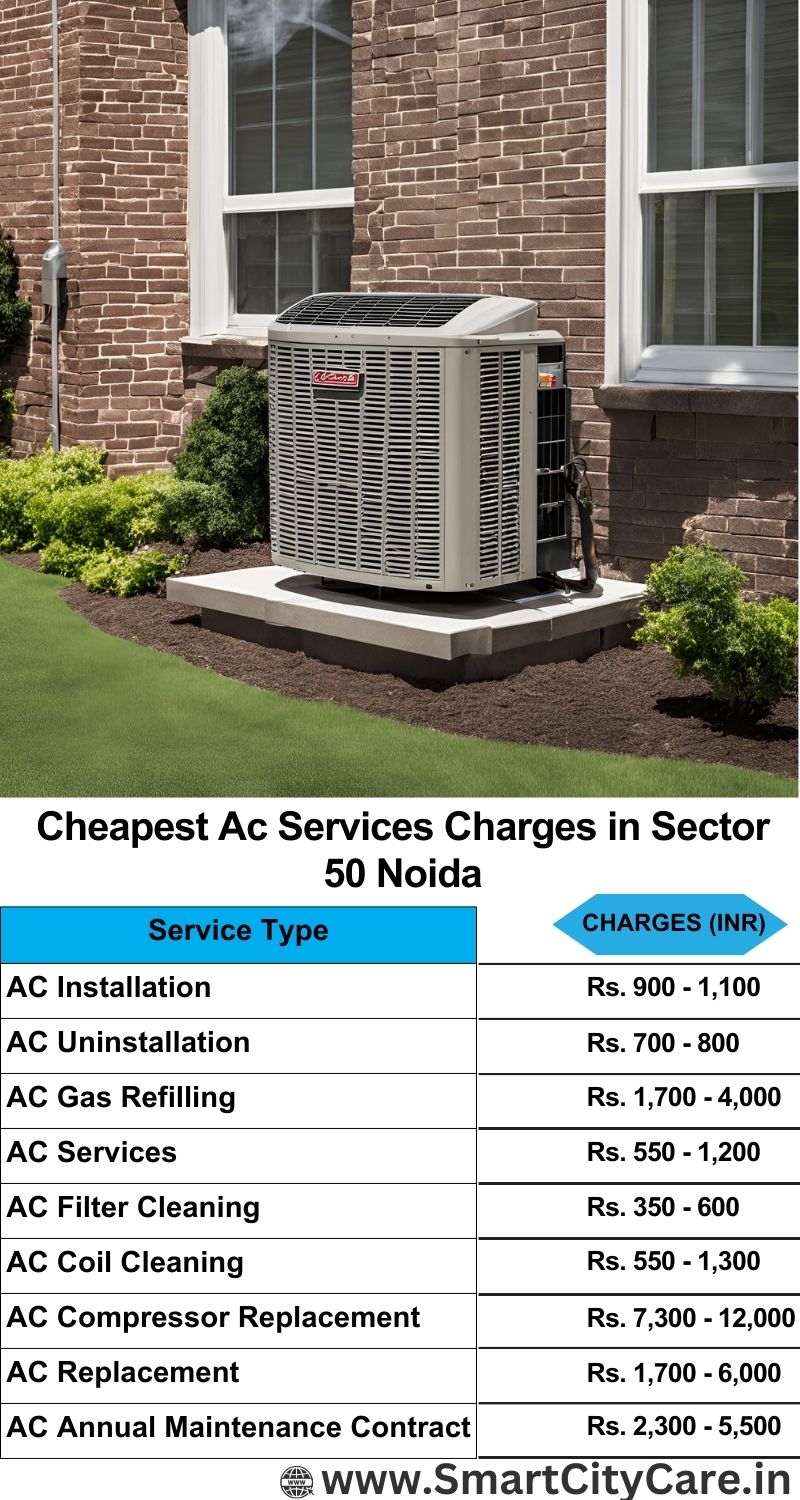 AC Services charges list in  Sector 50, Noida