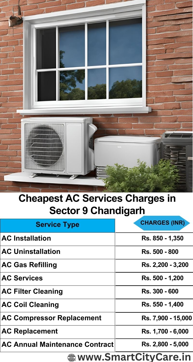 AC Services charges list in  Sector 9, Chandigarh