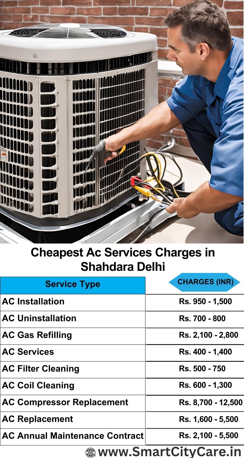 AC Services charges list in  Shahdara, Delhi