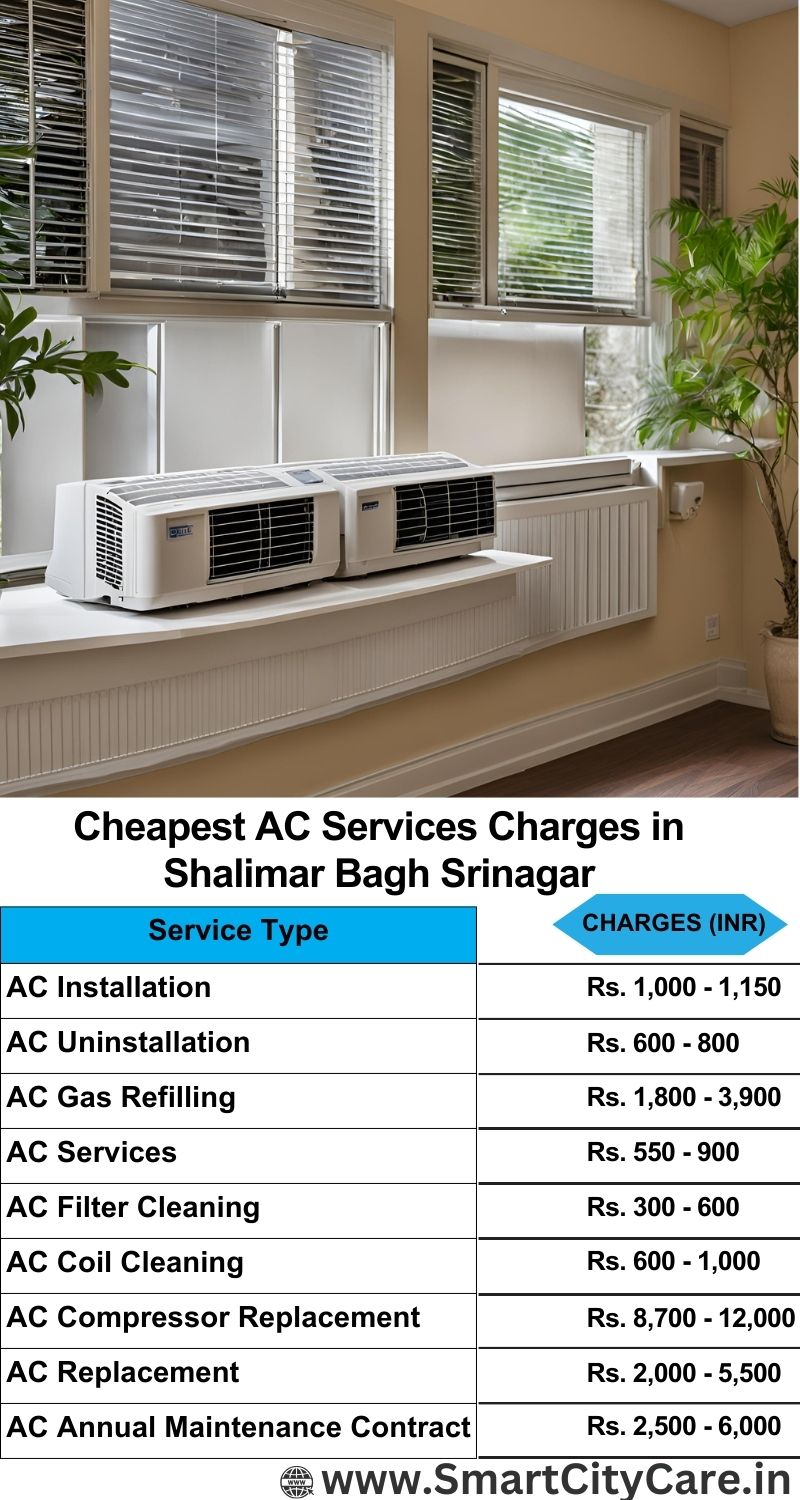 AC Services charges list in  Shalimar Bagh, Srinagar