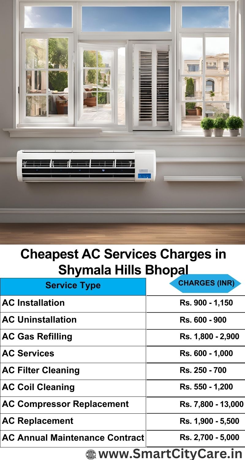 AC Services charges list in Shymala Hills, Bhopal