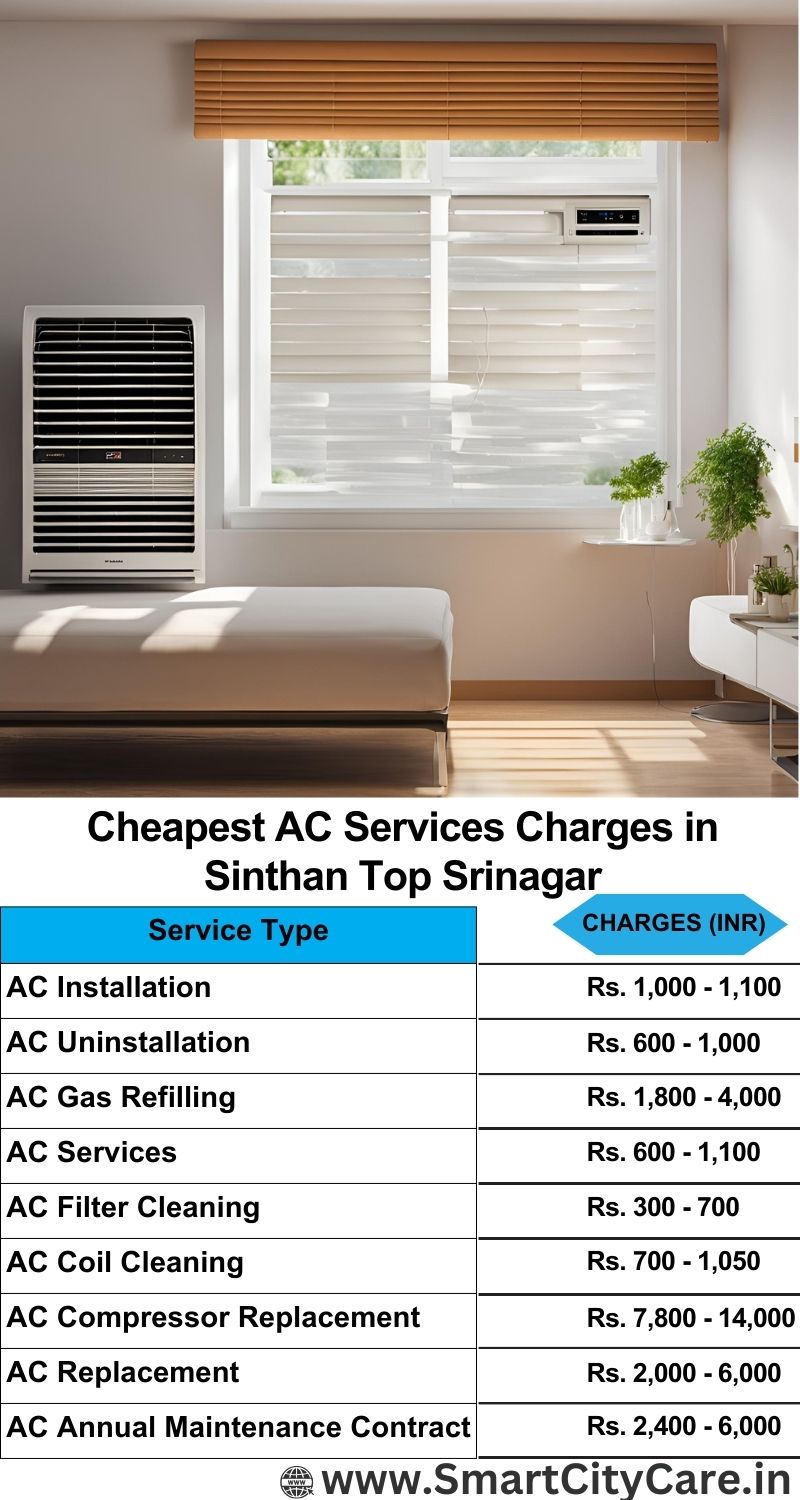 AC Services charges list in  Sinthan Top, Srinagar