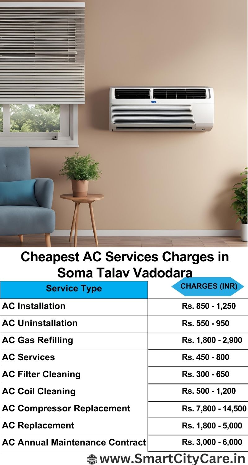 AC Services charges list in  Soma Talav, Vadodara