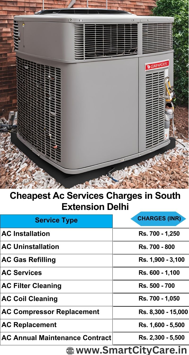 AC Services charges list in  South Extension, Delhi