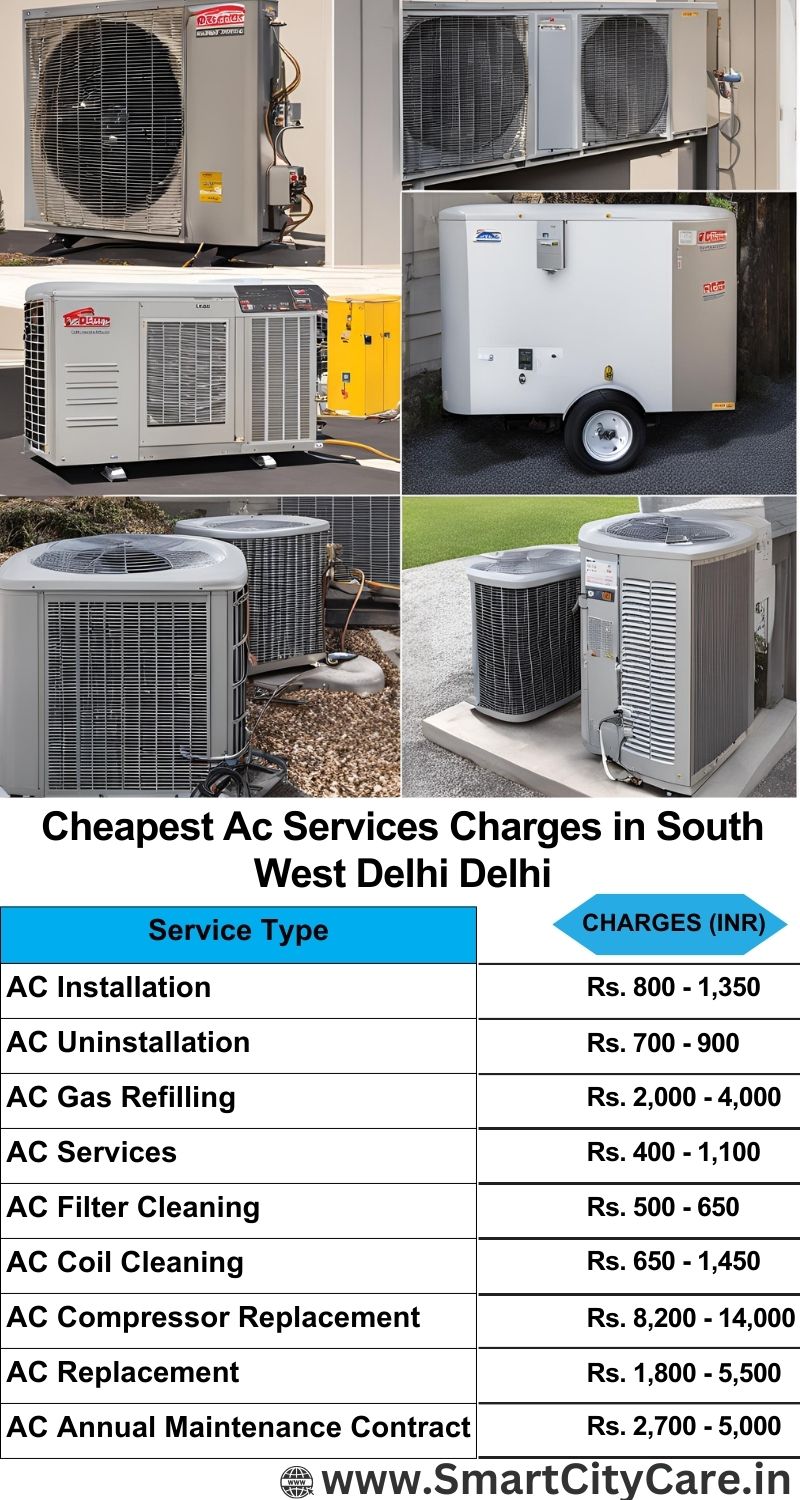 AC Services charges list in  South West Delhi, Delhi