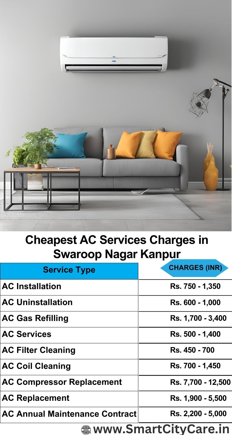 AC Services charges list in  Swaroop Nagar, Kanpur