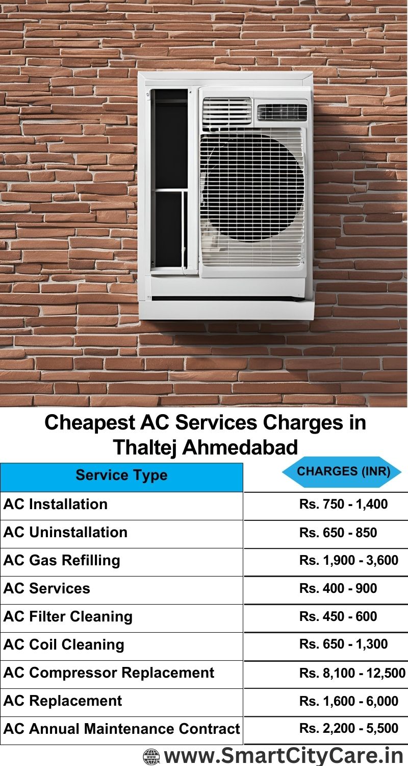 AC Services charges list in Thaltej, Ahmedabad