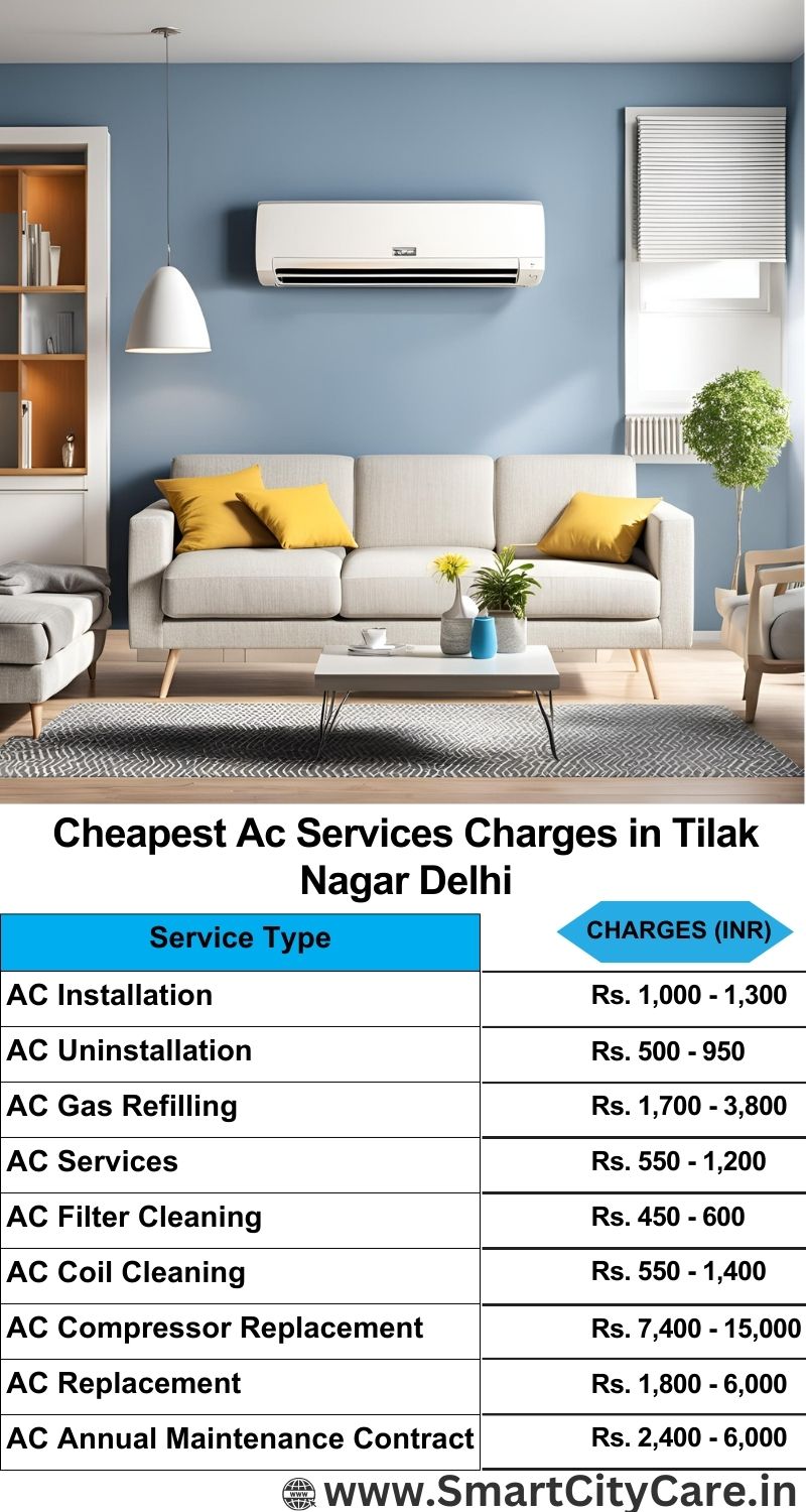 AC Services charges list in  Tilak Nagar, Delhi