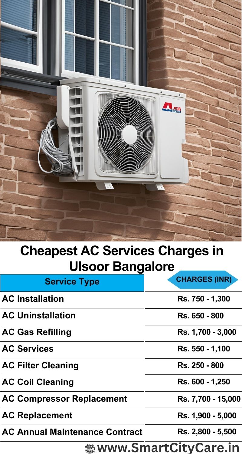 AC Services charges list in  Ulsoor, Bangalore