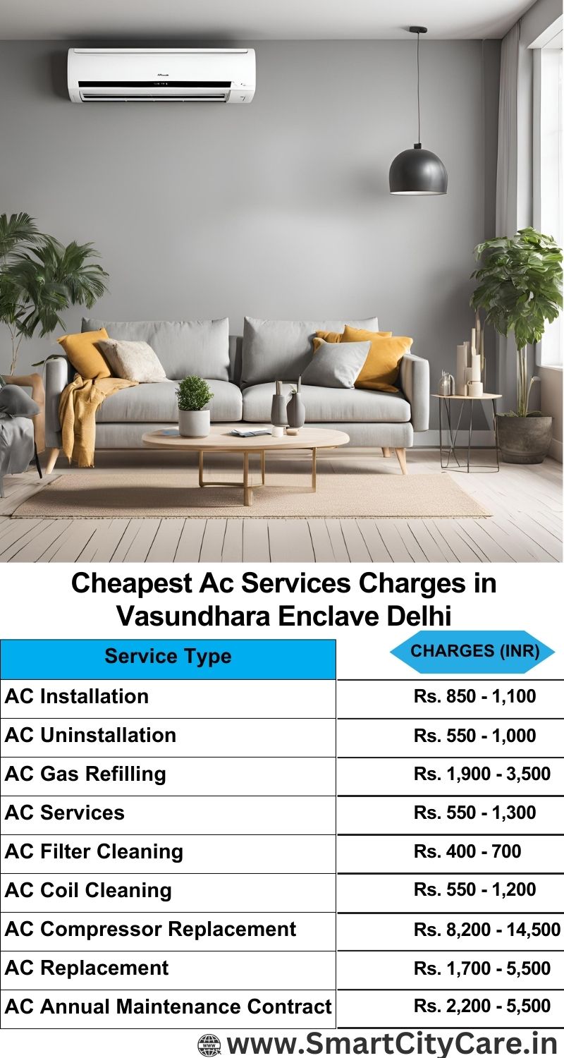 AC Services charges list in  Vasundhara Enclave, Delhi